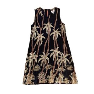 Peppermint Bay Sleeveless Dress with Palm Tree Print